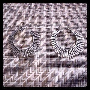 Mix metal sunburst Hoops